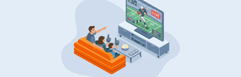 illustration of people streaming TV